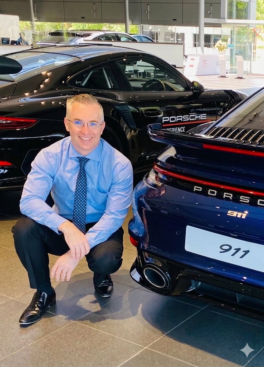Brendan Benfield with a Porsche 911